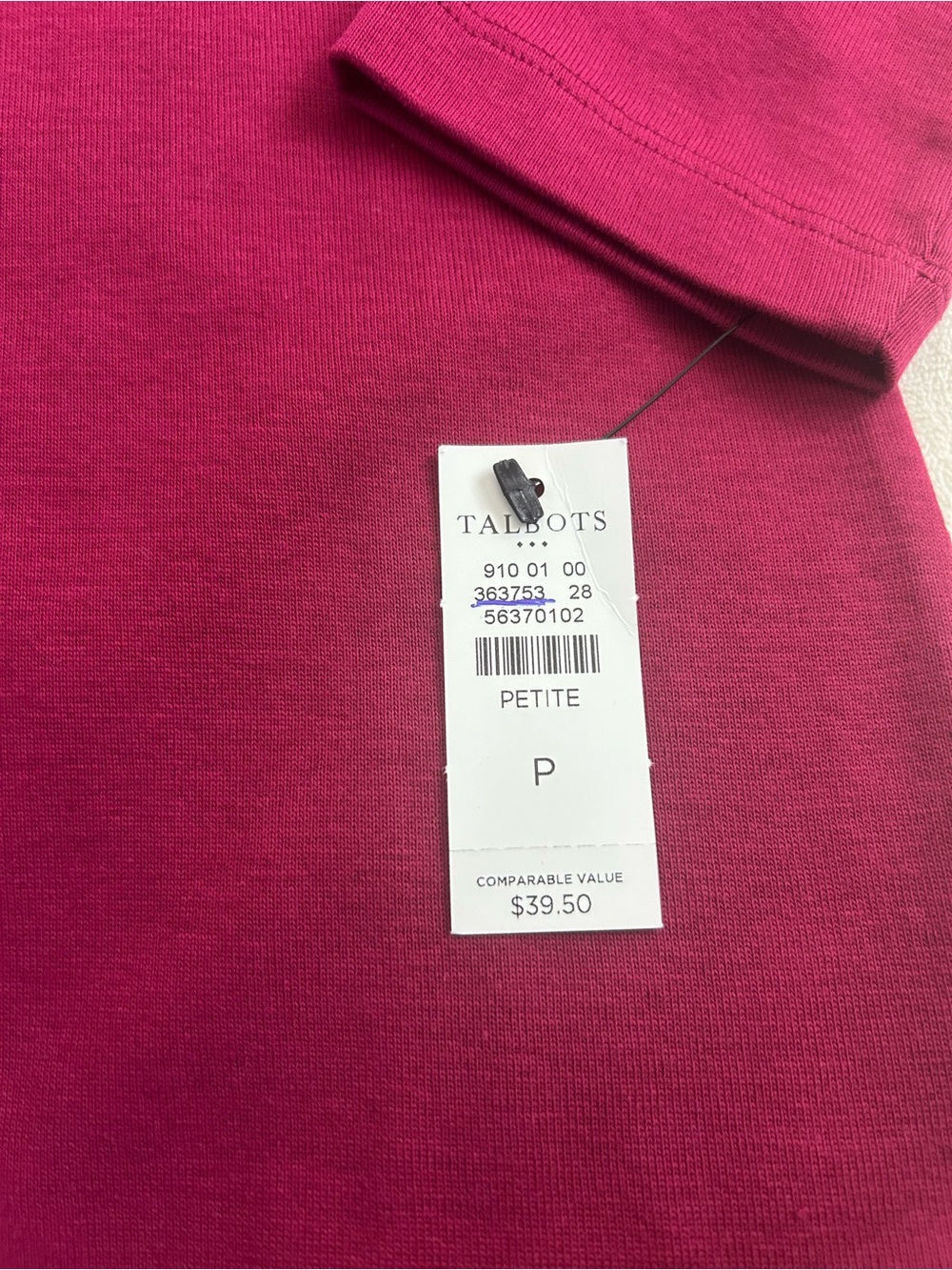 Talbots Raspberry Boatneck Long Sleeve Top - Picture 5 of 5